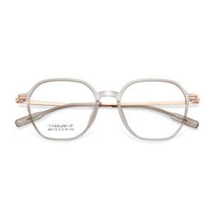 Monture de lunettes octogonale en titane IP M8172 51-18-145, monture complète transparente, unisexe, verres en résine - Product Image 1