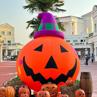 Sombrero de Bruja de Calabaza Inflable Gigante con LED, Personalizado, Directo de Fábrica, Resistente al Agua, Duradero, Fácil de Instalar, para Fiestas en Exteriores y Jardines