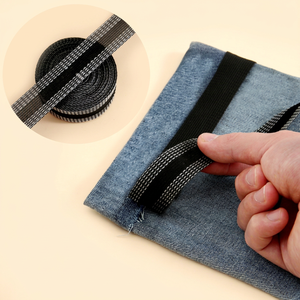 Ruban adhésif double face pour ourlet de pantalon, forte adhérence, style moderne, polyester/nylon, patch de réparation pour vêtements - Product Image 1