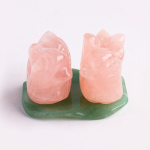 Artesanías de Cristal al por Mayor, Adorno de Cuarzo Rosa Natural con Base de Aventurina Verde, Diseño de Pato Mandarín, Hecho a Mano, Decoración Creativa para el Hogar, Regalos - Product Image 4