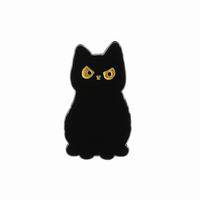 Broches en émail créatives de chats noirs de dessin animé, broches animales grenouille et chat, accessoires pour sacs à dos, vêtements, cols, badges de revers, cadeau pour amis