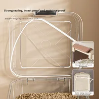 Seau de stockage pour aliments pour chats et chiens, en plastique PP injecté, hermétique, résistant à l'humidité, rectangulaire, grande capacité, durable, facile à nettoyer, pour animaux de compagnie
