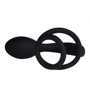 Masajeador de Próstata de Silicona Negra, Juguete Sexual para Adultos, Tapón Anal de Doble Anillo para Punto G Masculino, <span class=keywords><strong>Leya</strong></span> KB-00007 - Product Image 5