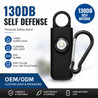 Llavero de Seguridad con Luz LED Intermitente y Alarma de 130dB, Incluye Mosquetón de Autodefensa, 8 Horas de Funcionamiento Continuo