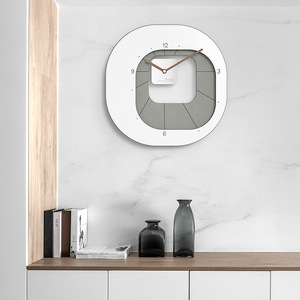 Wall <b>Clock</b> Geometric Shape <b>Silent</b> Quartz Movement Battery Powered Living Room Decor Modern Minimalist Design - Product Image 4