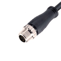 Werkseitig angepasste PUR Shielded Plug Straight M12 K Codierung 1,5m Buchse männlich abgewinkelt gerade geformte Kabel Bewertung 600V 16A