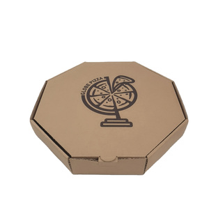 Caja de embalaje de pizza octogonal flexográfica de cartón corrugado Kraft con logotipo personalizado del fabricante, caja de pizza ecológica y barata - Product Image 3