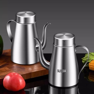 304 Stainless Steel Oil Bottle Cylinder Shape Leak Resistant Kitchen Storage Jar <b>Large</b> Size Metal Lid - Product Image 1