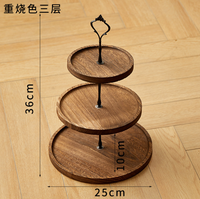 Support à dessert en bois de style européen créatif, plateau à gâteau rustique à 2 et 3 niveaux, plateau de service décoratif pour table de dessert