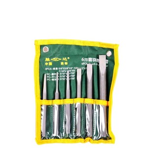 6 Piece Steel Chisel Set Flat Cylindrical Center Conical <b>Punch</b> Metric 10mm Repair Tools - Product Image 3