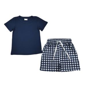 BSSO1882 rts Boutique Ensemble de vêtements pour bébé garçon bleu marine Tenues d'été Vente en gros - Product Image 1