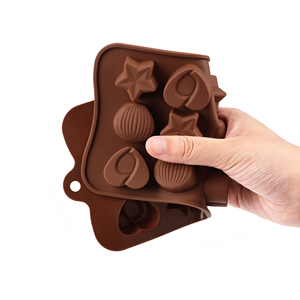 Chất lượng cao 15 lỗ Silicone hình quả trứng trái tim sao sô cô la khuôn Icing Baking bánh công cụ - Product Image 3