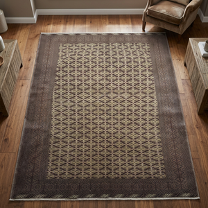 One of the Kind Plush Hand-Knotted <b>Wool</b> Rug with Geometric Pattern Luxurious Vintage Design 11'1 X 8'0 Artisan <b>Crafted</b> - Product Image 3