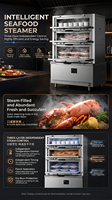 Cuiseur vapeur électrique automatique pour fruits de mer en acier inoxydable Fuchu 201/304, cuiseur vapeur industriel, réduction du bruit, nettoyage facile, 24KW 380V