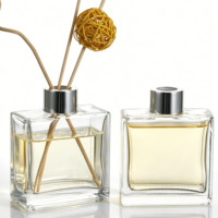Diffuseur d'arômes carré de luxe, bouteille en verre vide pour diffuseur à bâtonnets, bouteille en verre parfumée, décoration d'intérieur