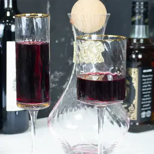Kristal Rode Wijn Glazen Handgeblazen Concave Bodem Beker Champagne Glazen Beker Glaswerk Voor Bruiloftsfeest