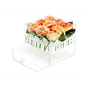 Boîte à fleurs en acrylique de qualité supérieure, bac à roses pour mariage, boîte cadeau, support pour bouquet de fleurs fraîches, support à roses et à fleurs aquatiques - Product Image 5