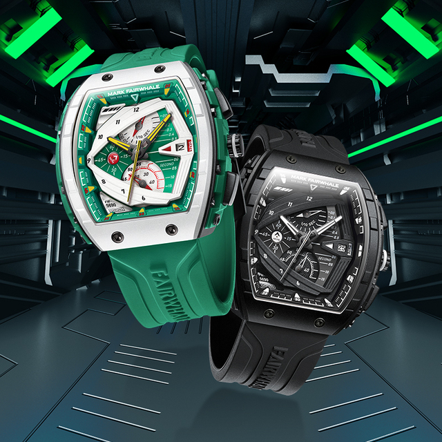 Mark Fairwhale Plastic Case Rubber Strap Watch Made Your Brand Fashion Quartz Wrist Watcses FW-5690