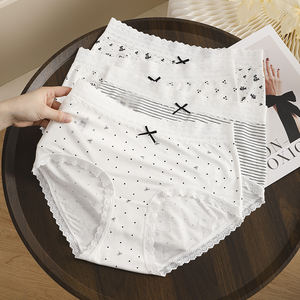 Culottes confortables pour femmes, taille haute, respirantes, douces, en tricot, avec dentelle à petites fleurs, grandes tailles, 3XL, pour femmes rondes - Product Image 3