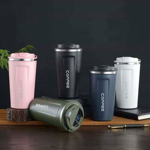 Simple 304 Stainless Steel Coffee Mug Portable Car <b>Thermos</b> Business Office Gift Dual-Drink Mug - Product Image 1