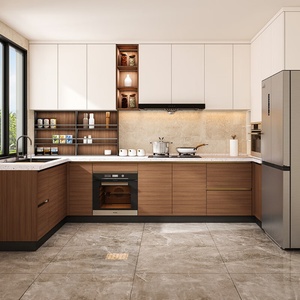 Custom Modular Kitchen <b>Cabinet</b> Sets with Modern Design Stainless Steel and MDF Construction Made in <b>China</b> - Product Image 1