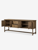 Buffet en bois massif de style rustique américain, vintage et vieilli, console d'entrée, armoire de rangement pour salon - Personnalisable