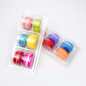 6 khe cắm trong suốt mini nhựa Macaron hiển thị khay dùng một lần vỏ sò bao bì cho bánh và Cookie sử dụng - Product Image 3