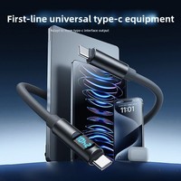 Câble de charge rapide Type-C multifonction 240W avec affichage numérique, modèle X8, entièrement compatible avec les téléphones, tablettes et ordinateurs portables