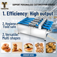 Ligne de machines automatiques pour la fabrication de bagels, équipement industriel de production de bagels, 4 sections de formage, 4 voies de production de bagels