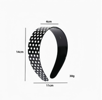 Joli bandeau large fait main à pois avec rayures noires et blanches, magnifique accessoire pour coiffures noires et blanches