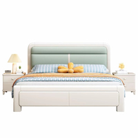 Cadre de lit moderne en bois de caoutchouc Lit double King Queen Size de luxe Ensemble de chambre à coucher en bois massif pour meubles de maison ou d'hôtel