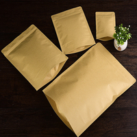 Sac de rangement refermable écologique en papier kraft brun avec fermeture à glissière pour noix, café, snacks, emballage alimentaire