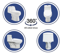 Offre Spéciale Vente en Gros Toilettes Céramiques Économiques pour Salle de Bain, WC Monobloc à Double Chasse d'Eau