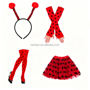 Costume de <span class=keywords><strong>Coccinelle</strong></span> d'Halloween pour Adulte, Déguisement de Danse Cosplay pour Adulte, Bandeau, Gants, Jupe <span class=keywords><strong>Tutu</strong></span> et Bas Rouges et Noirs pour Femme - Product Image 2