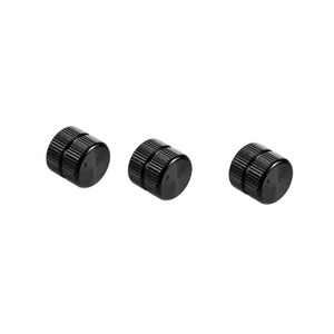 Perilla de potenciómetro redonda negra vintage para amplificador de guitarra, mecanizada por CNC a medida, con tornillo de fijación - Product Image 1