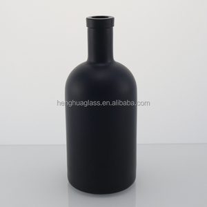 Fabricante Vacío 500ml 50cl 16oz botella de ginebra de vidrio negro mate de lujo licor <span class=keywords><strong>vodka</strong></span> licores botella de vidrio de aceite de oliva con corcho - Product Image 5