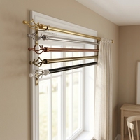 Tringle à rideau réglable sans perçage, épaisseur 13-16 mm, avec embouts décoratifs et accessoires de fixation