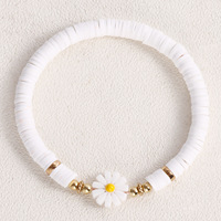 Nouveau Bracelet Bohème Imperméable pour Femme, Fait Main, Perles Colorées, Motif Marguerite, Vente en Gros