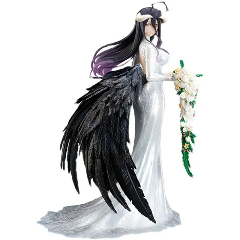 Atacado de boa qualidade 26 cm vestido de casamento, overlord albedo com caixa de cor, embalagem, figuras de ação, modelo, brinquedo