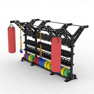 Estante de almacenamiento de equipo de gimnasio de estación multifunción de grado comercial para cajas <span class=keywords><strong>CrossFit</strong></span> - Product Image 4