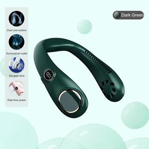 Ventilador de Cuello USB de 3000 mAh/2000 mAh con Pantalla LED Digital, Refrigeración por Aire, Ventilador de Cuello Portátil sin Aspas para Viajes al Aire Libre - Product Image 5