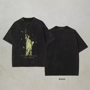 Magliette grafiche personalizzate per produttori di <span class=keywords><strong>abbigliamento</strong></span> <span class=keywords><strong>Vintage</strong></span> stampate DTG 100% cotone a tracolla Casual <span class=keywords><strong>stile</strong></span> corto oversize da <span class=keywords><strong>uomo</strong></span> - Product Image 4