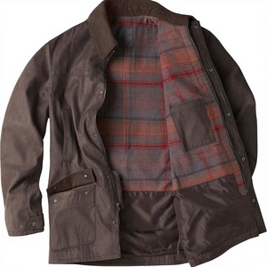 Customizable Men's Heritage Winter Outdoor Quilted <b>Jacket</b> <b>Mandarin</b> <b>Collar</b> Plaid Lined Hooded Windproof Casual Canvas Bulk - Product Image 2