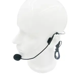 Mikrofon Headset Warna Hitam Mini, Mikrofon Headset untuk Guru