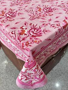 Best Quality Wholesale Handmade Floral Cotton Table Cover Cloth Runner Mats Hand Block Printed Napkin Set for Home Decor - Product Image 5