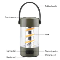 Mini lanterne de camping LED avec haut-parleur, trépied, support magnétique, étanche, blanc chaud, rechargeable pour l'escalade en plein air
