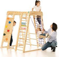 Parque de Juegos Montessori de Madera de Alta Calidad, Seguro, 8 en 1, para Interiores, con Tobogán, Columpio y Estructura de Escalada, Personalizable