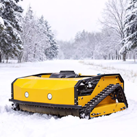 Tondeuse à gazon sur chenilles télécommandée de qualité industrielle avec moteur à essence - Machine tout-en-un pour l'élimination de la neige et de l'herbe
