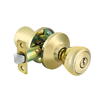 Poignées de porte à clé pour l'intimité, ensemble de serrures à cylindre unique pour porte d'entrée, 5 goupilles, en laiton thermolaqué, durable, monobloc, en bois