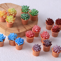 Adorables Cactus Succulents Colorés en Pot, Accessoires en Résine Artificielle, Ornements de Micro-Paysage, Accessoires Créatifs DIY Faits à la Main